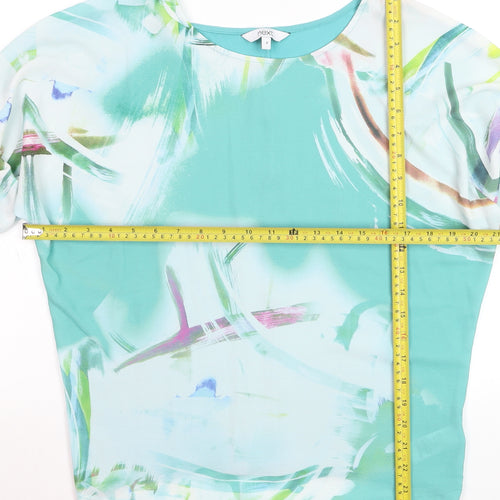 Next Women’s Blue Abstract Tunic Blouse Size 8 Short Sleeve