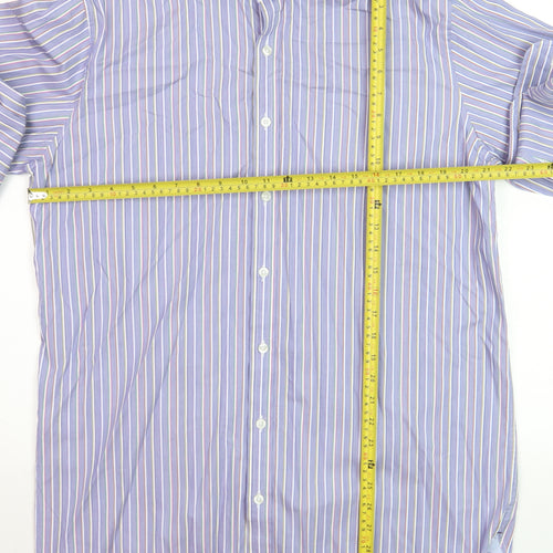 Marks and Spencer Sartorial Blue Striped Cotton Shirt Men’s 16 41 Long Sleeve