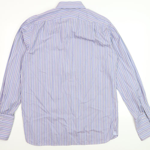 Marks and Spencer Sartorial Blue Striped Cotton Shirt Men’s 16 41 Long Sleeve