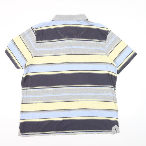 Marks and Spencer North Coast Men's Blue Stripe Cotton Polo XL