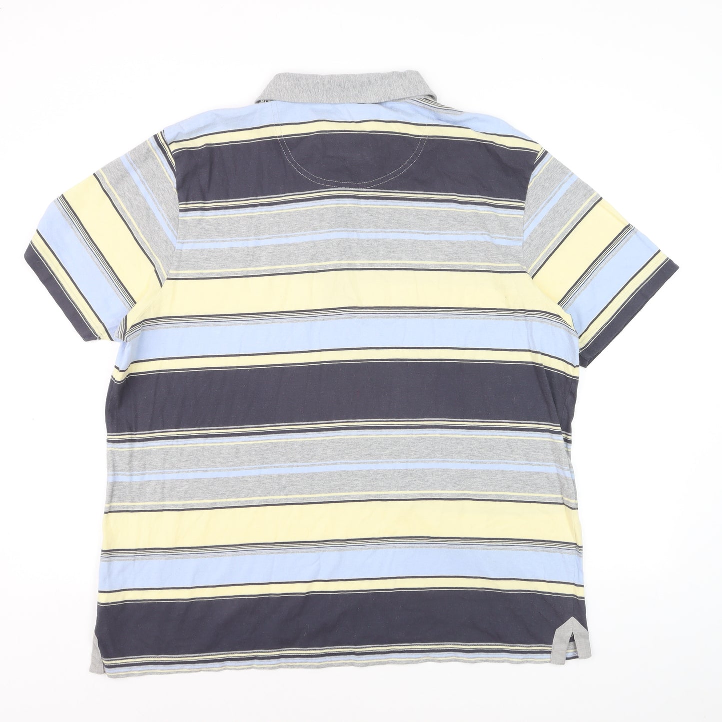 Marks and Spencer North Coast Men's Blue Stripe Cotton Polo XL