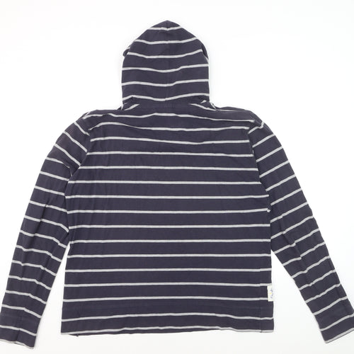 South Womens Navy Striped Pullover Hoodie Size 18 Cotton Blend