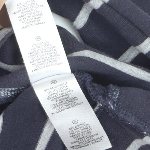 South Womens Navy Striped Pullover Hoodie Size 18 Cotton Blend