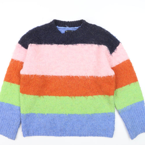 ASOS DESIGN Women's Multicoloured Striped Pullover Jumper Size S