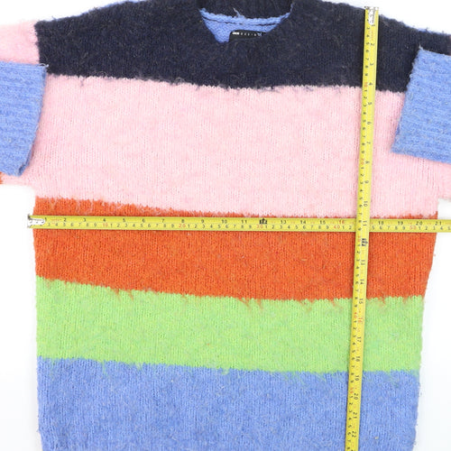 ASOS DESIGN Women's Multicoloured Striped Pullover Jumper Size S
