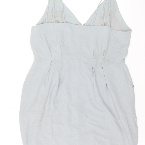 Whistles Women Grey Size 16 Cotton Camisole Zip Tank Top