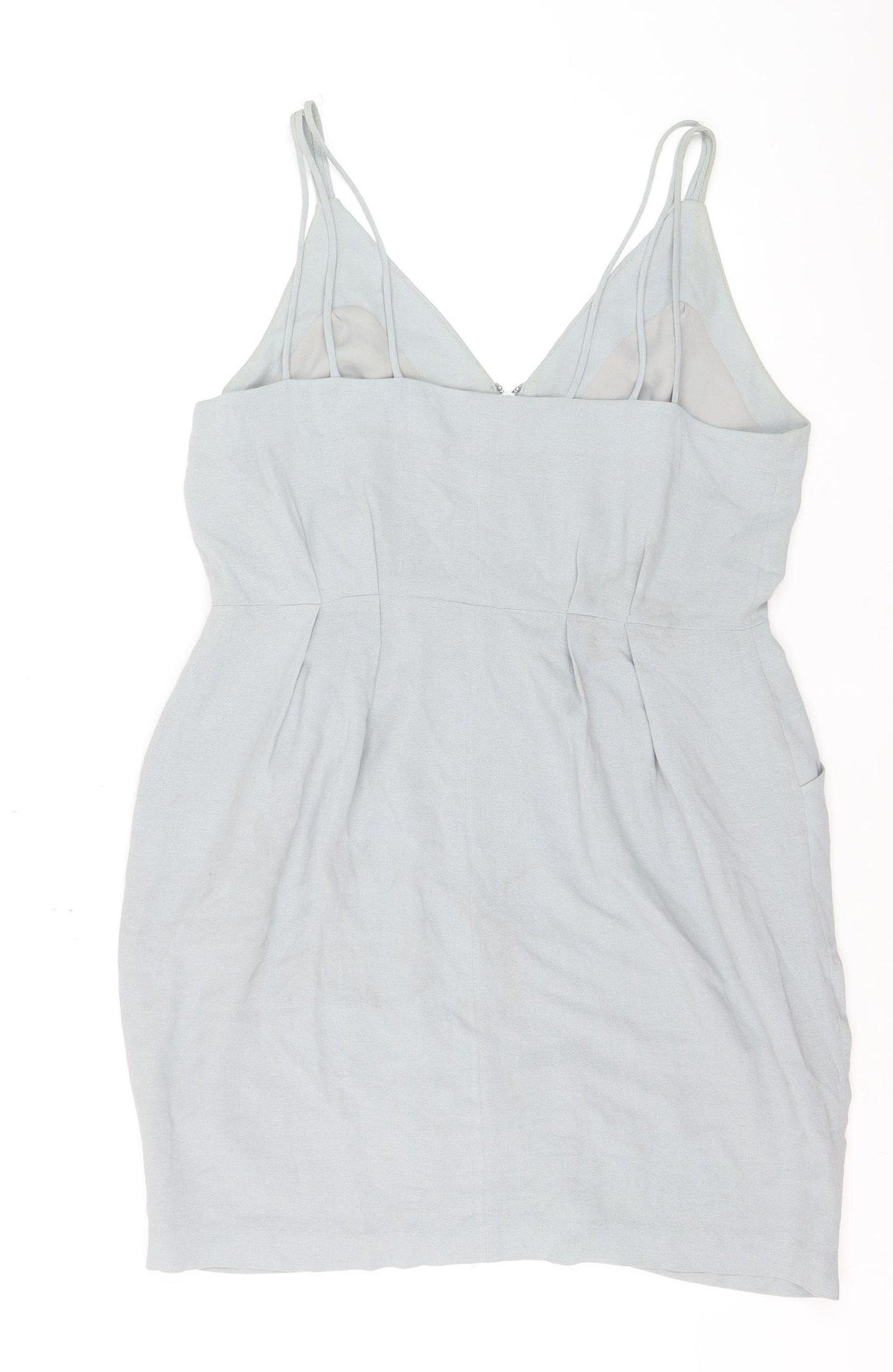 Whistles Women Grey Size 16 Cotton Camisole Zip Tank Top