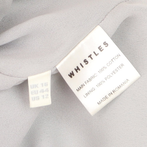 Whistles Women Grey Size 16 Cotton Camisole Zip Tank Top