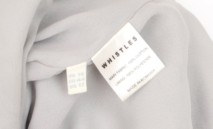 Whistles Women Grey Size 16 Cotton Camisole Zip Tank Top