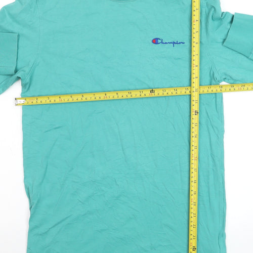 Champion Men's Green Long Sleeve Cotton Casual Top Size S