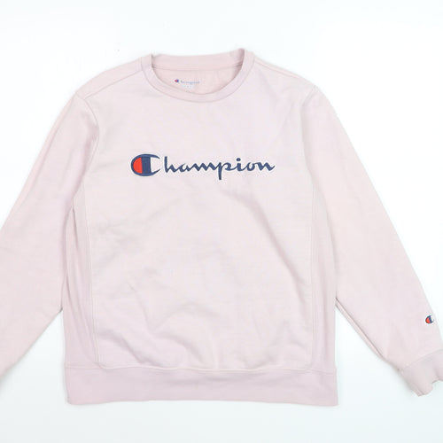 Champion Women's Pink Logo Pullover Sweatshirt Size L