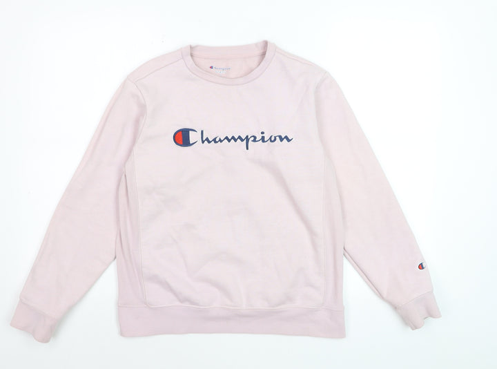 Champion Women's Pink Logo Pullover Sweatshirt Size L