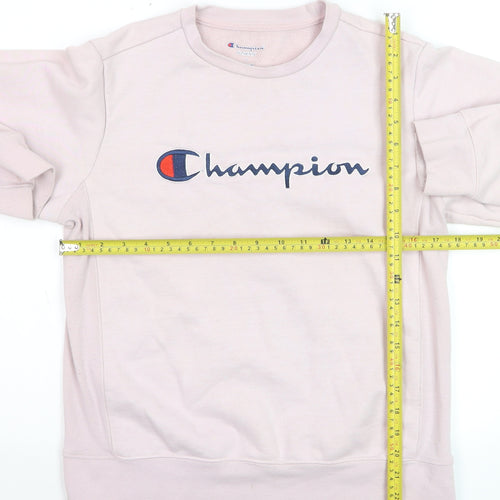 Champion Women's Pink Logo Pullover Sweatshirt Size L