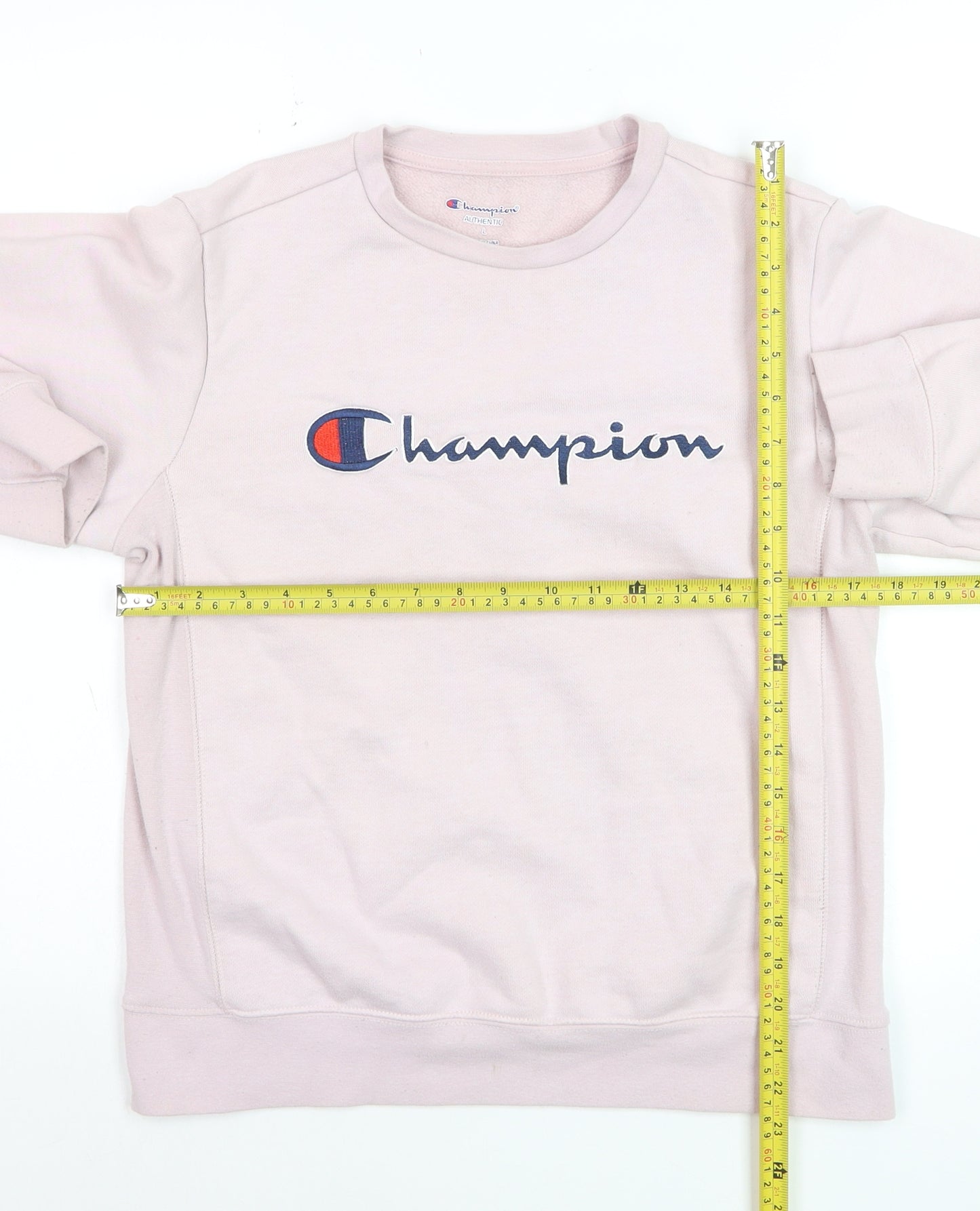 Champion Women's Pink Logo Pullover Sweatshirt Size L