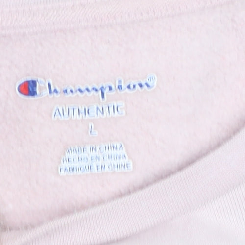 Champion Women's Pink Logo Pullover Sweatshirt Size L