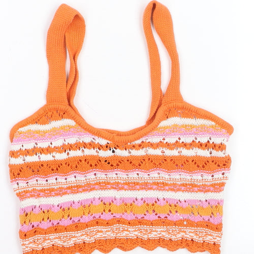 H&M Divided Women’s Orange Crochet Camisole Tank Top XS