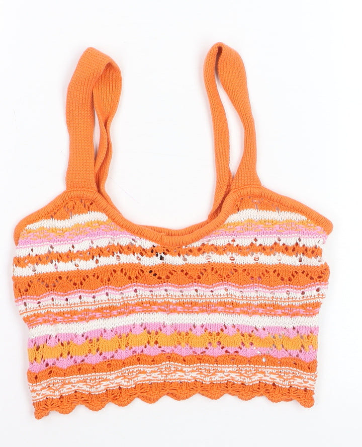 H&M Divided Women’s Orange Crochet Camisole Tank Top XS