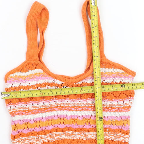 H&M Divided Women’s Orange Crochet Camisole Tank Top XS
