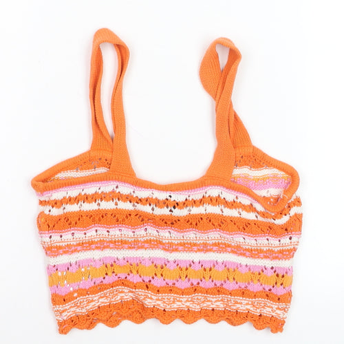 H&M Divided Women’s Orange Crochet Camisole Tank Top XS