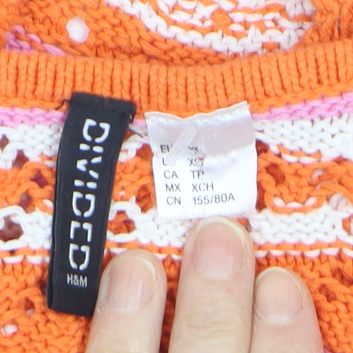 H&M Divided Women’s Orange Crochet Camisole Tank Top XS
