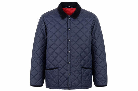 Front view of Samuel Windsor Men's Blue Quilted Showerproof Jacket L