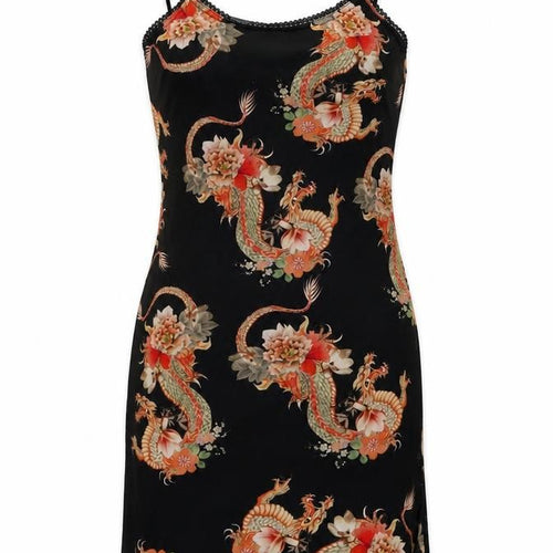 Urban Outfitters Women’s Black Dragon Print Slip Dress XS