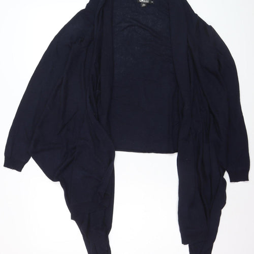 DKNY Women's Blue Silk Cashmere Open Front Cardigan S