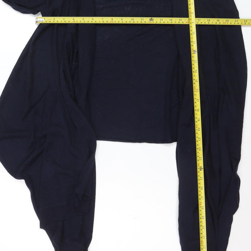 DKNY Women's Blue Silk Cashmere Open Front Cardigan S