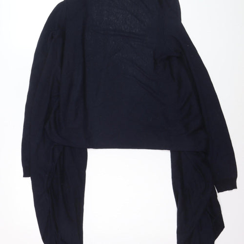 DKNY Women's Blue Silk Cashmere Open Front Cardigan S