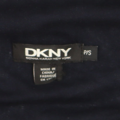 DKNY Women's Blue Silk Cashmere Open Front Cardigan S