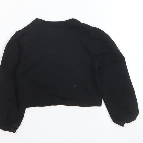 Vintage Angels Girls Black Cotton Shrug with Gold Buttons Age 3