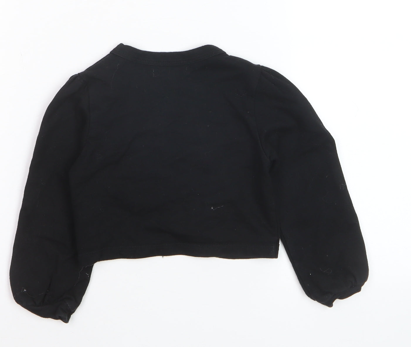 Vintage Angels Girls Black Cotton Shrug with Gold Buttons Age 3