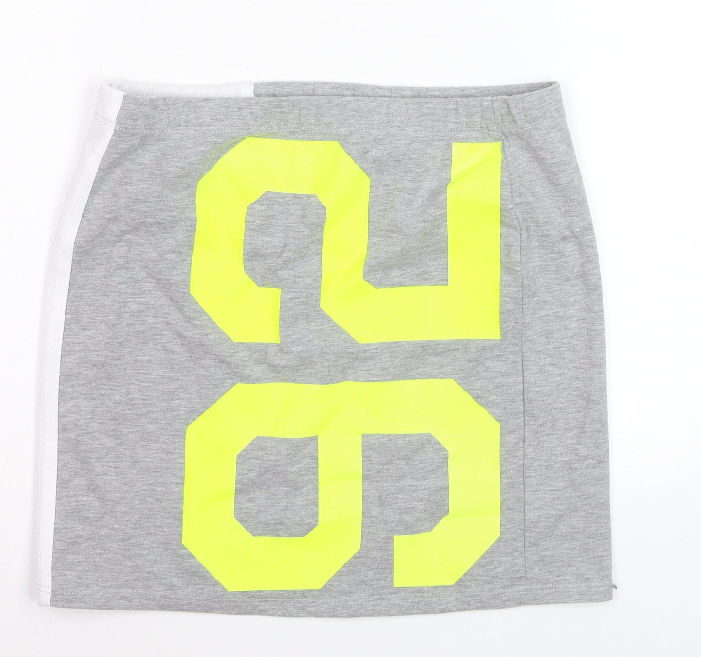 Topshop Women’s Grey Neon Sports Style Short Skirt Size 10