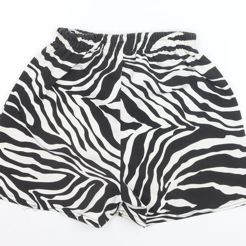 I Saw It First Women’s Black Zebra Print Polyester Shorts Size 8