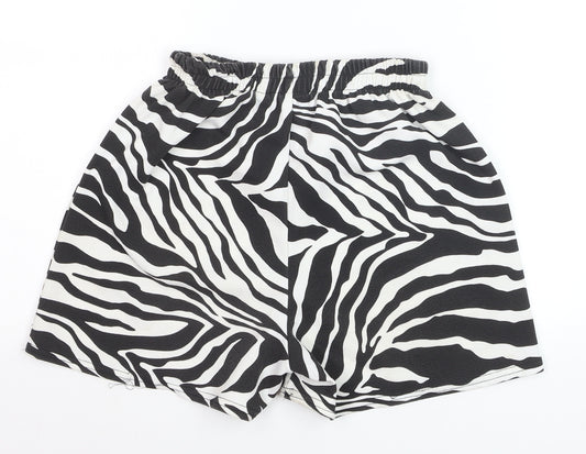 I Saw It First Women’s Black Zebra Print Polyester Shorts Size 8