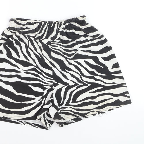 I Saw It First Women’s Black Zebra Print Polyester Shorts Size 8