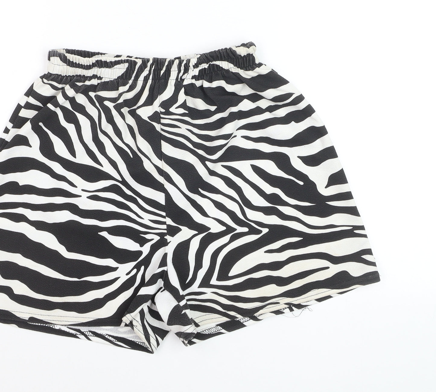 I Saw It First Women’s Black Zebra Print Polyester Shorts Size 8
