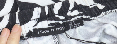 I Saw It First Women’s Black Zebra Print Polyester Shorts Size 8