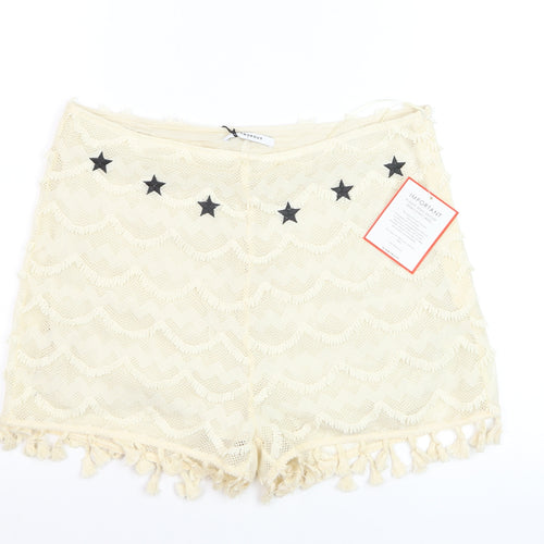 Glamorous Women Ivory Tasselled Lace Shorts Lined Size L