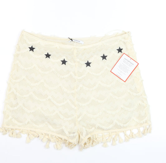 Glamorous Women Ivory Tasselled Lace Shorts Lined Size L
