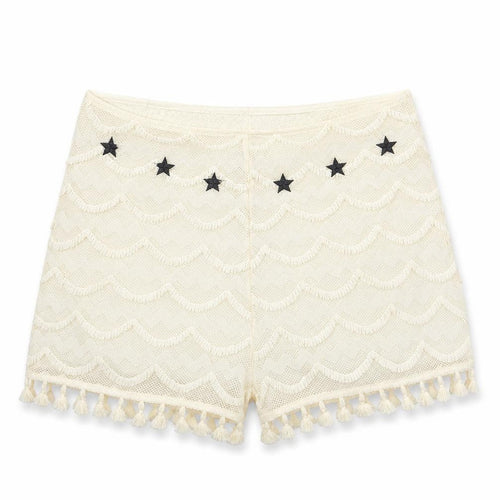 Glamorous Women Ivory Tasselled Lace Shorts Lined Size L