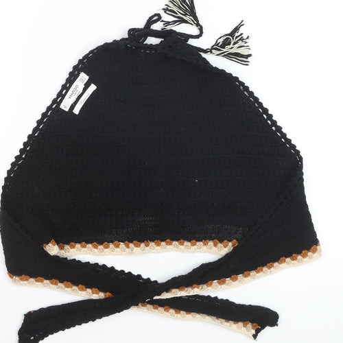 Mango Women Black Crochet Halter Handmade Tank Top Size 10