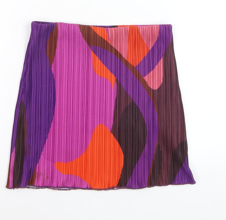 PrettyLittleThing Women’s Multicoloured Pleated Short Skirt Size 10