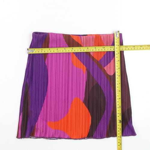 PrettyLittleThing Women’s Multicoloured Pleated Short Skirt Size 10