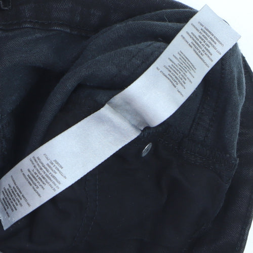 boohooMAN Men's Black Distressed Skinny Jeans Size 32 Slim Fit Denim