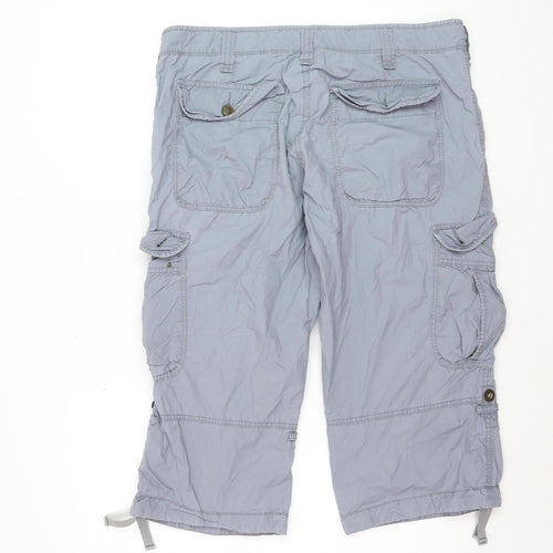 Uniqlo Men's Grey Cargo Shorts L Cotton Casual Lightweight