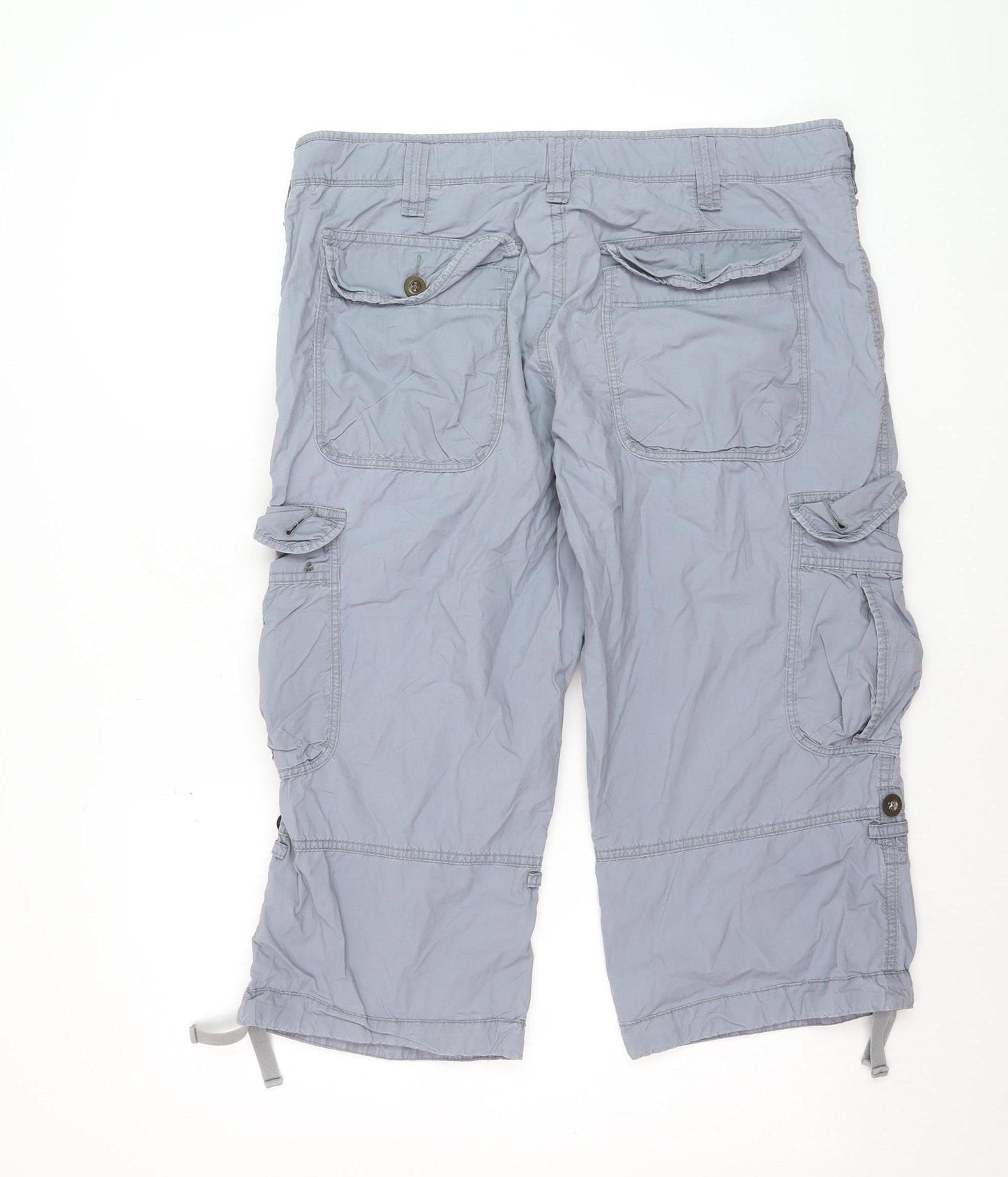 Uniqlo Men's Grey Cargo Shorts L Cotton Casual Lightweight
