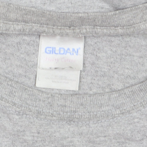 Gildan Men's Grey Hooters Cancun Graphic T-Shirt Size L