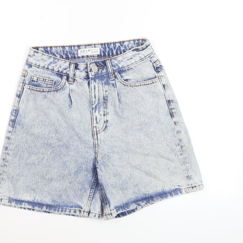 Primark Women’s Blue Acid Wash High Rise Mom Denim Shorts Size 8