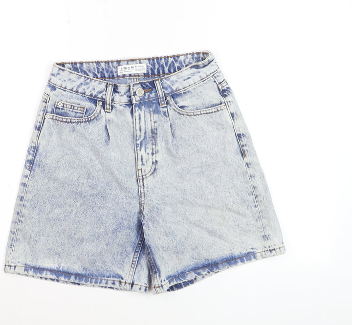 Primark Women’s Blue Acid Wash High Rise Mom Denim Shorts Size 8
